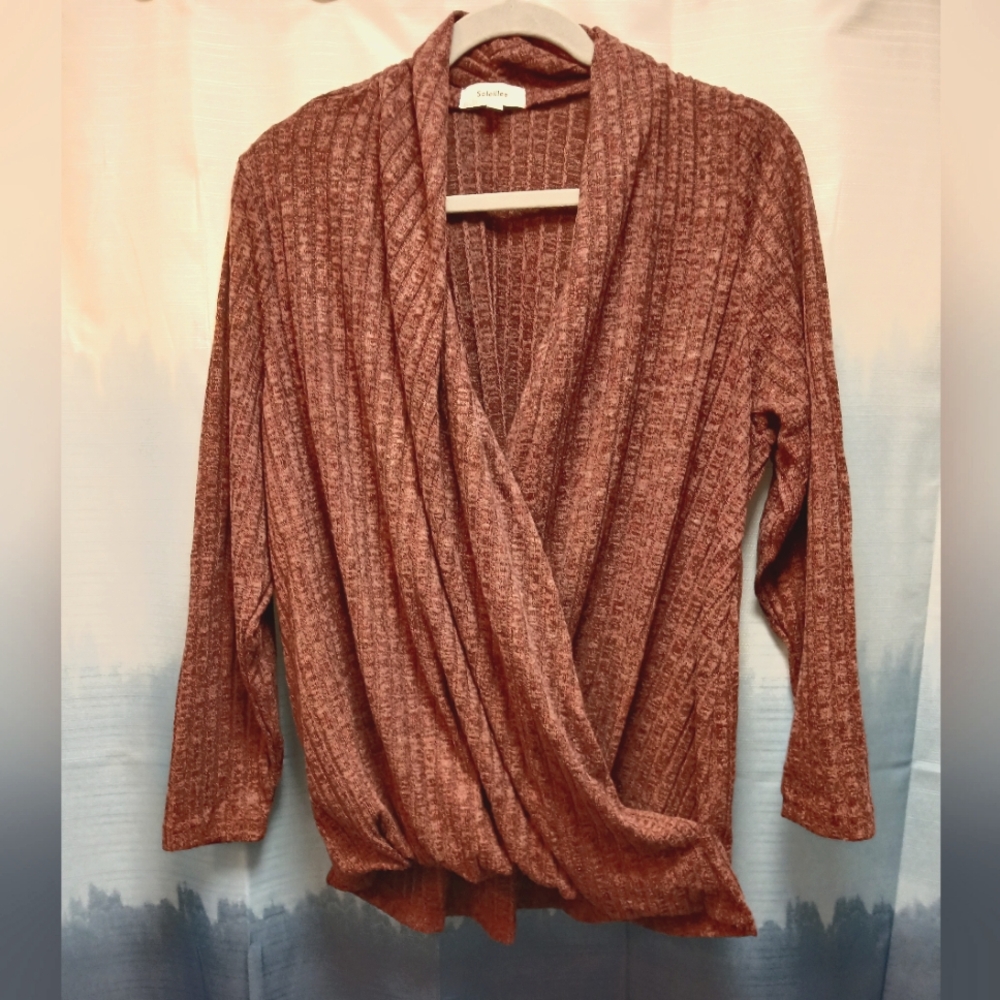 Knit Burgundy Top 1X